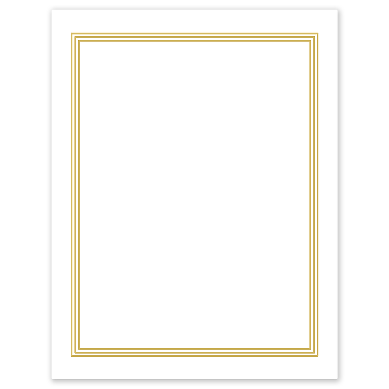 Avery Gold Multi-Lined Border Matte Blank Card, White, 10/Pack (S00-DPD) image 1