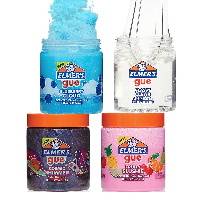Elmer's Gue Premade Slime Variety Pack, Assorted Colors, 4/Pack (2130444) image 1