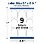 Avery Print-to-the-Edge Laser Arched Labels, 3" x 2 1/4", Textured White, 90 Labels/Pack (22809)~#|#~6E5651B8-550D-47B6-84C1BA90712C5699_sc7