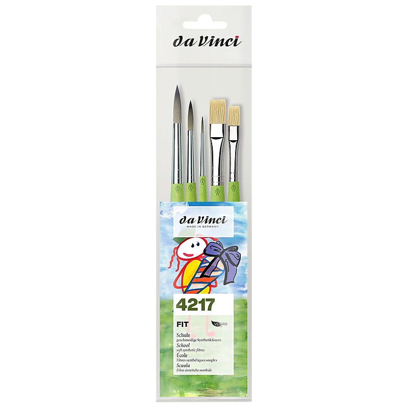 da Vinci FIT Synthetics Mixed Media Synthetic Bristle, Student & Hobby Brushes, 5/Pack (DVXVA42170) image 1
