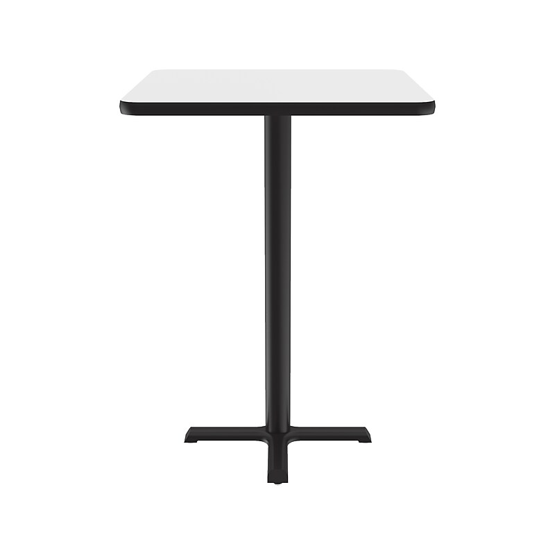 Correll Square-Shaped Dry-Erase Markerboard Cafe Table, 30" x 30", Frosty White/Black (BXB30DES-80) image 1