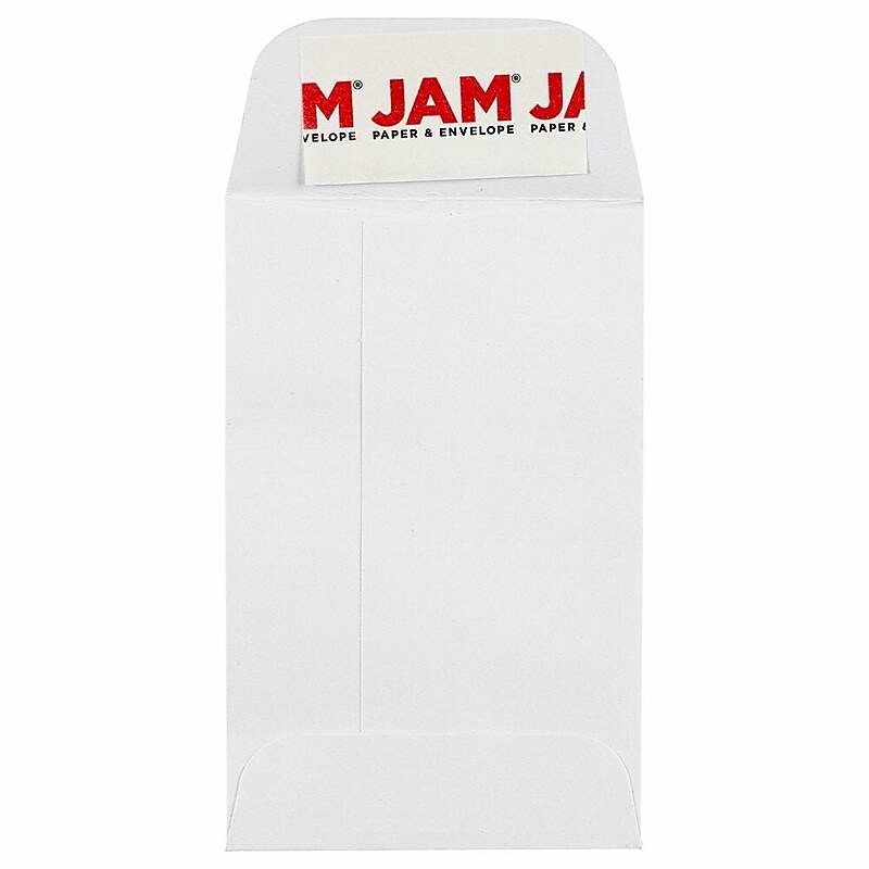 JAM Paper Self Seal #1 Coin Business Envelopes, 2 1/4" x 3 1/2", White, 100/Pack (356838552D) image 1