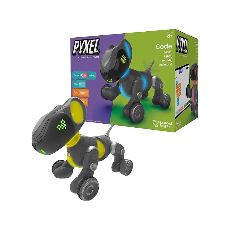 Educational Insights PYXEL A Coder's Best Friend Programmable Pet, Black (1130) image 1