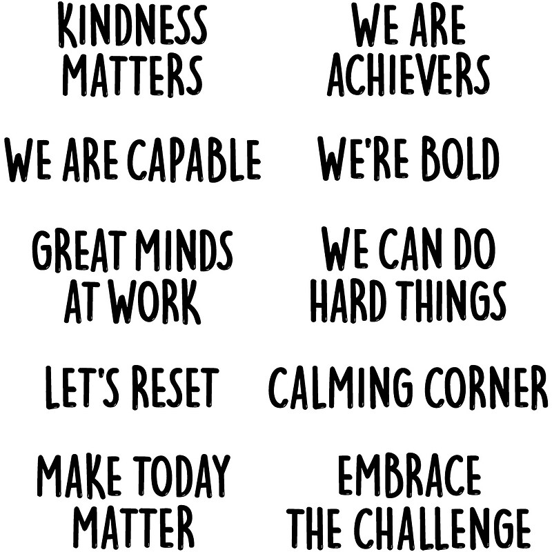 Creative Teaching Press Core Decor Mindset Motivation Punch-Out Phrases, 221/Set (CTP11068) image 1
