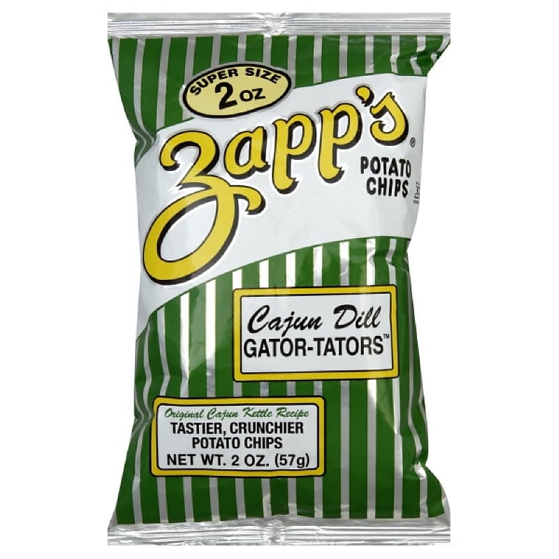 Zapp's Gluten Free Cajun Dill Gator-Tator Kettle Style Potato Chips, 2 oz., 25/Box (220-02557) image 1