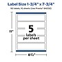 Avery Laser/Inkjet Multipurpose Labels, 7.75" x 1.75", Glossy Clear, 50/Pack (94232)~#|#~6E7918FB-AEF2-47BE-BE8D6A73C3D81ADC_sc7