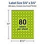 Avery Laser/Inkjet Multipurpose Square Labels, 0.75" x 0.75", Bright Green, 800/Pack (94102)~#|#~6E7A3328-913C-4B9D-84577A57BA930A87_sc7