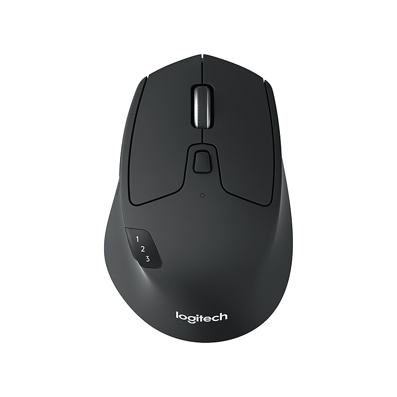 Logitech M720 Triathlon Wireless Ergonomic Optical Mouse, Black (910-004790) image 1