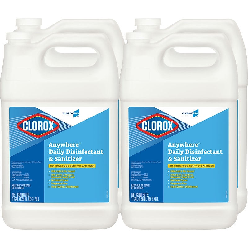CloroxPro Anywhere Daily Disinfectant & Sanitizer, 1 gal., 4/Carton (31651) image 1