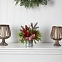 Nearly Natural Artificial Holiday Winter Pinecones, Berries, Greenery Christmas Table Arrangement, 12" (A1852)~#|#~6E9556F5-F183-489C-BF2C13B3D1BD50B8_sc7