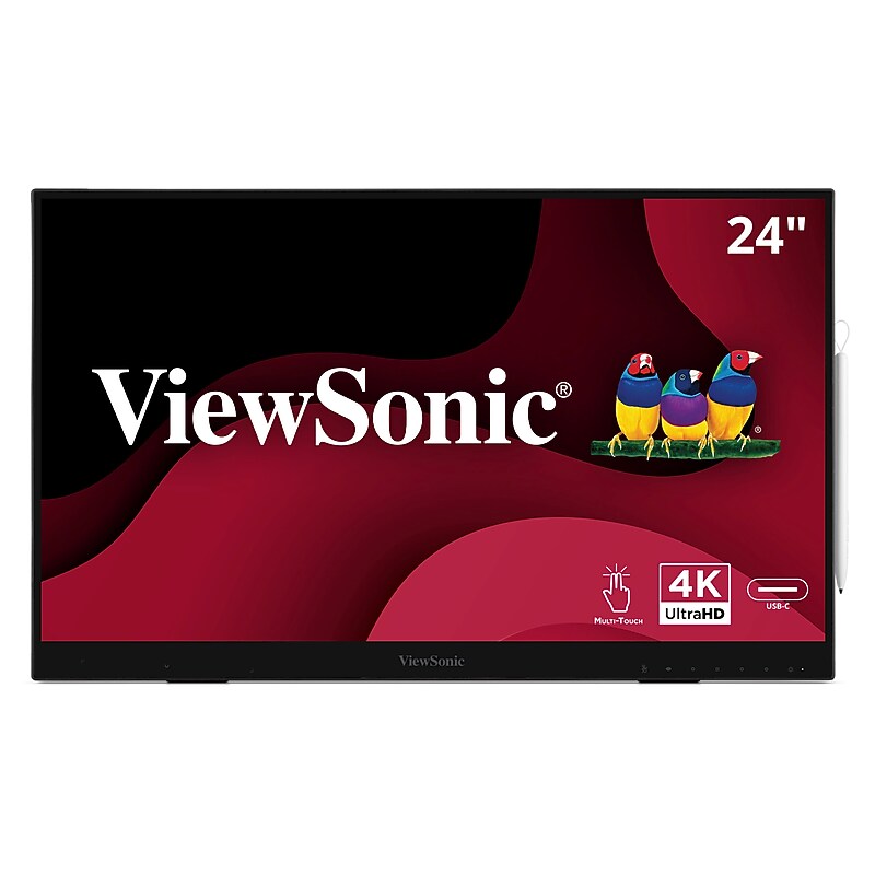 ViewSonic myPodium 24" 4K UHD 60Hz LED Touchscreen Monitor, Built-In Speaker, Active Stylus Included (ID2456-4K) image 1