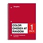 Staples® 5-Subject Notebook, 8" x 10.5", Wide Ruled, 180 Sheets, Color chosen at random (52694M)~#|#~6EA3D081-3BC9-44EA-A18DECF4531414CF_sc7