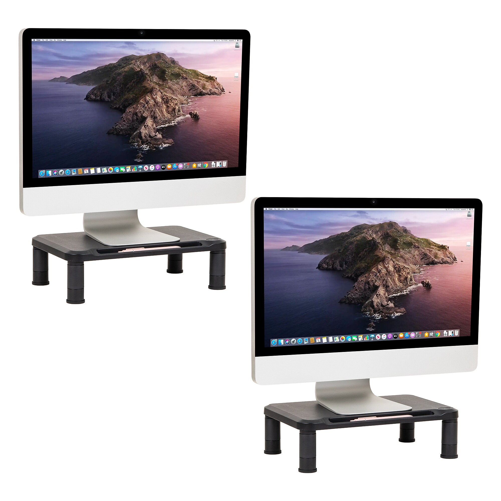 Mind Reader Monitor Stand, Height Adjustable Monitor Stand, Up to 19″ Monitors, Black, 2/Pack (2SMPLMON-BLK) Sansujyuku sansujyuku.com