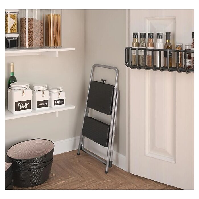 Cosco 2-Step Folding Steel Step Stool, 200 lb Capacity, 28.13