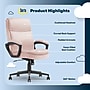 Serta Comfort Ergo Ergonomic Velvet Fabric Swivel Executive Chair, Pink (CCHR10016D)~#|#~6EBF0F17-F09F-4473-A7A831211BDF4ECD_sc7