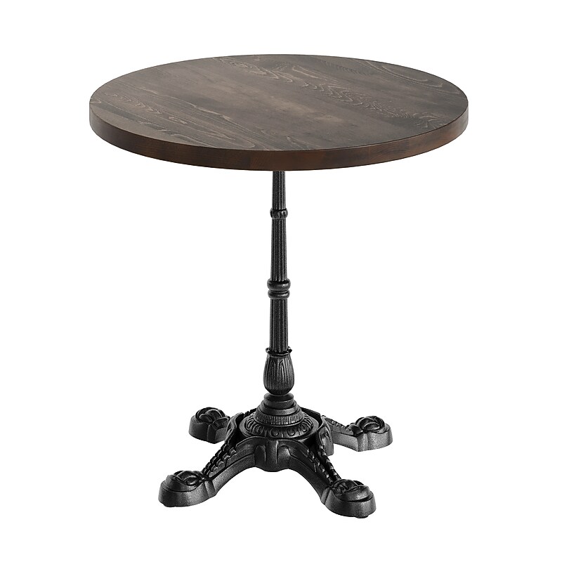 Flash Furniture Bennett 30" Round Wooden Commercial Indoor Table, Dark Brown Top/Black Base (GSFRD30DBST2222) image 1