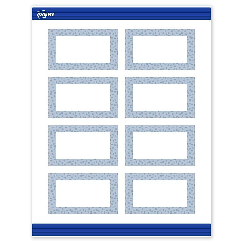 Avery Polka Dots Design Matte Blank Card, White, 80/Pack (S00-F8V) image 1