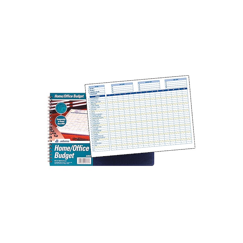 Adams Home and Office Budget Record Journal, Ruled, Blue (AFR31) image 1