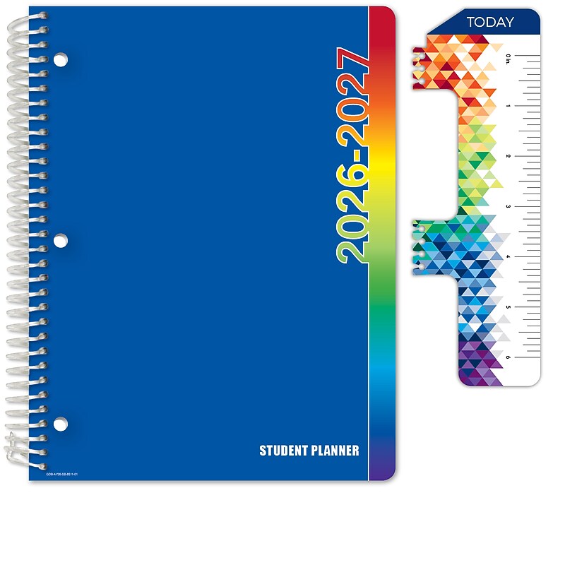 2026-2027 Global Printed Products 8.5" x 11" Academic Weekly & Monthly Student Planner, Paperboard Cover, Blue image 1