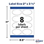 Avery Print-to-the-Edge Laser/Inkjet Oval Labels, 2" x 3-1/3", Textured White, 80 Labels/Pack (22829)~#|#~6ECBA507-4A5C-45F6-8FD5371D13144526_sc7