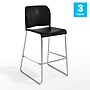 Flash Furniture Hercules Kenai Classic Plastic Stacking Full Back Bar Stools, Black, 3-Pieces (3RUT239AHBSBKCR)~#|#~6ECD0360-4773-4A25-813ECB953236A0DA_sc7