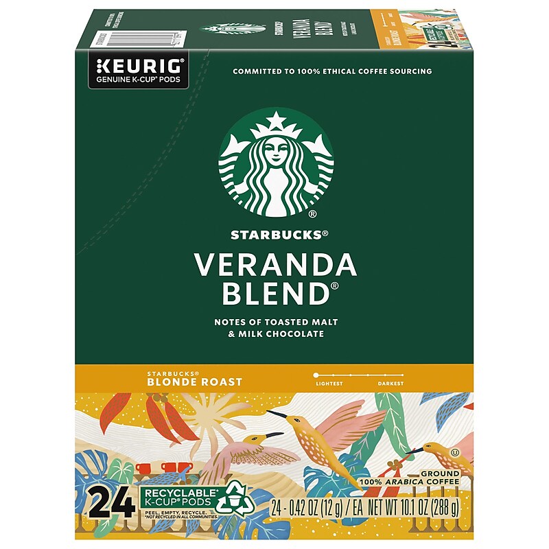 Starbucks Veranda Blend Coffee Keurig® K-Cup® Pods, Light Roast, 24/Box (SBK18997) image 1
