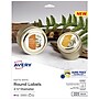 Avery Print-to-the-Edge Laser/Inkjet Round Labels, 2 1/2" Dia, White, 225 Labels/Pack (22562)~#|#~6ECF2369-DBC3-4932-A1E3BCBA390EE053_sc7