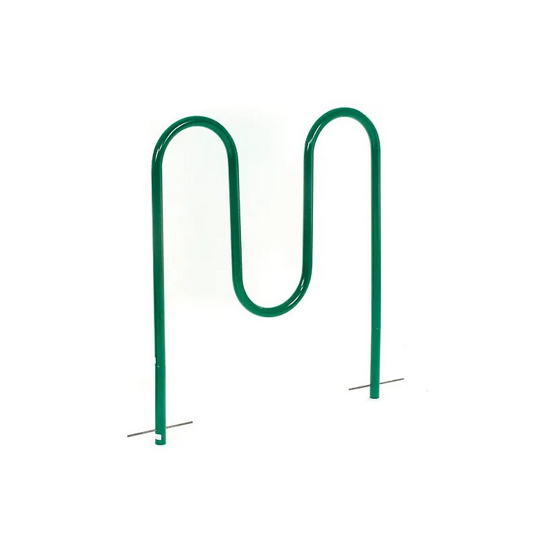 Global Industrial Wave Bike Rack, 5-Bike Capacity, Below Ground Mount, Green (652777GGN) image 1