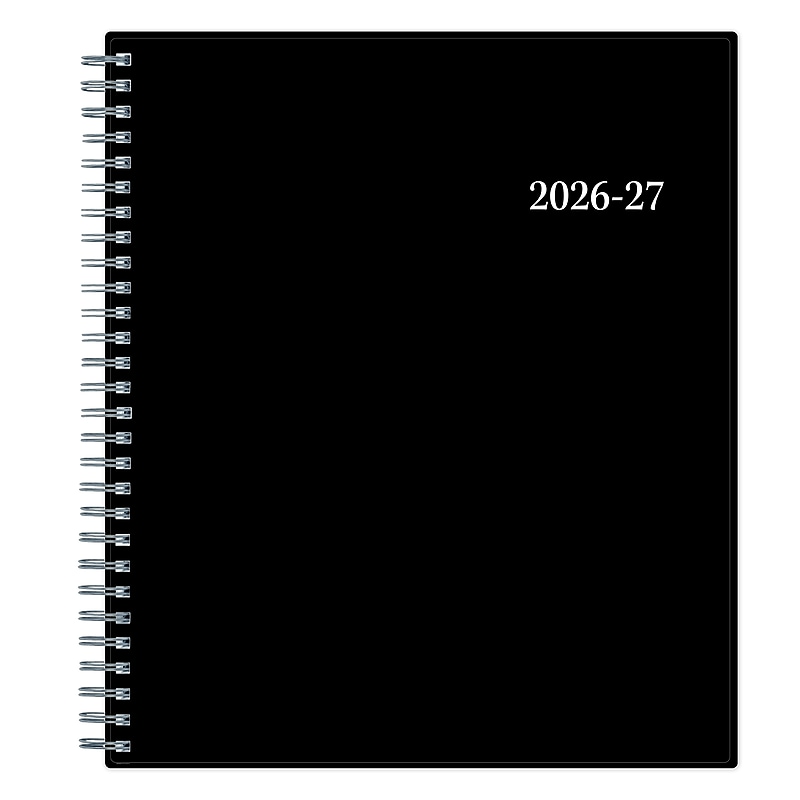 2026-2027 Blue Sky Enterprise 8" x 10" Academic Monthly Planner, Plastic Cover, Black (130615-A27) image 1