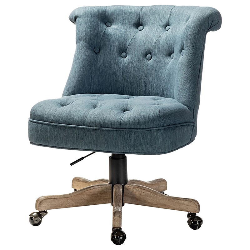 Karat Home Armless Fabric Swivel Task Chair, Blue (HOFMSY0096-BLUE) image 1