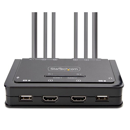 Startech 2Port DualMonitor HDMI Cable KVM Switch, 4K 60Hz (C2DH46