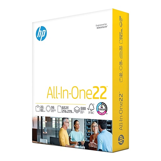 HP All-In-One22 8.5 x 11 Multipurpose Paper, 22 lbs., 96