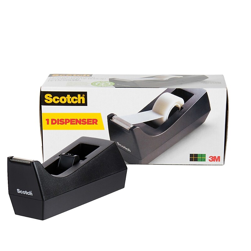 Scotch Desktop Dispenser, 6.25" x 2.7", 1"Core, Black (MMMC38BK) image 1