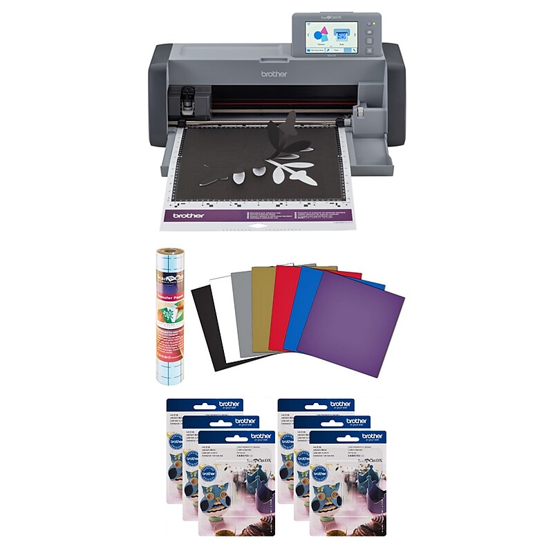 Brother ScanNCut DX Electronic Cutting Machine with Scanner (SDX125EGY) and Vinyl Transfer Tape, Adhesive Craft Vinyl, 6 Blades image 1