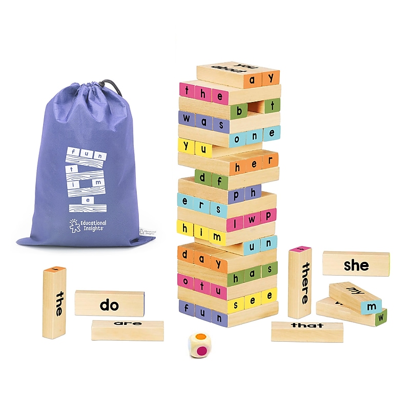 Educational Insights Sight Word Tower Topple Game (2893) image 1