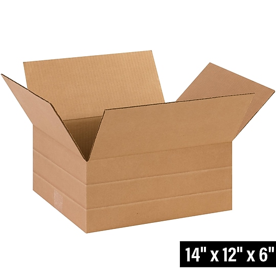 14" x 12" x 6" Multi-Depth Shipping Boxes, 32 ECT, 25/Pack (MD14126)~#|#~6EE5BAFF-5130-4082-96E6F743FBAF225B_sc7