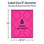 Avery Laser/Inkjet Round Multipurpose Labels, 3" Dia., Neon Magenta, 240/Pack (94513)~#|#~6EE8EB71-A833-44F1-971E892D28A6F787_sc7