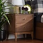 Baxton Studio Landis 18.6"W x 15.7"D Wooden Nightstand with 2 Drawers, Ash Walnut/Gold (193-11301-HiT)~#|#~6EEF3EA5-2BFB-4649-8CA521442C7984D2_sc7