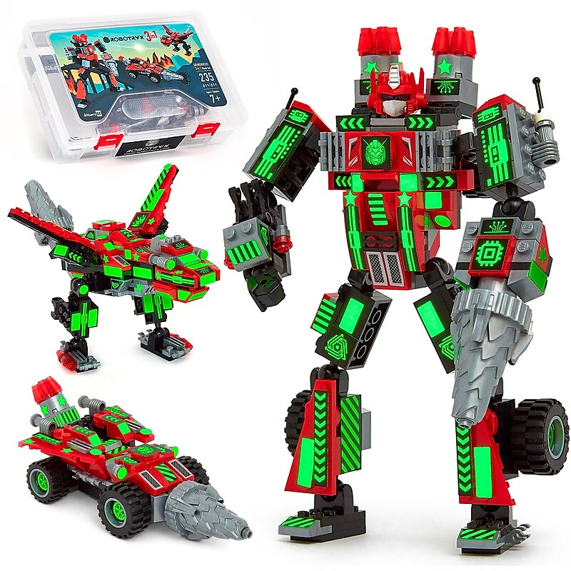 JITTERYGIT Robotryx Red Grindburst Robot Building Toy, 235 Pieces/Pack (ROBOTRYX-RED) image 1