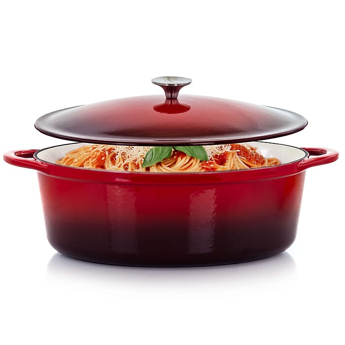 MegaChef Cast Iron 7 Qt. Dutch Oven, Red (937112870M) | Staples