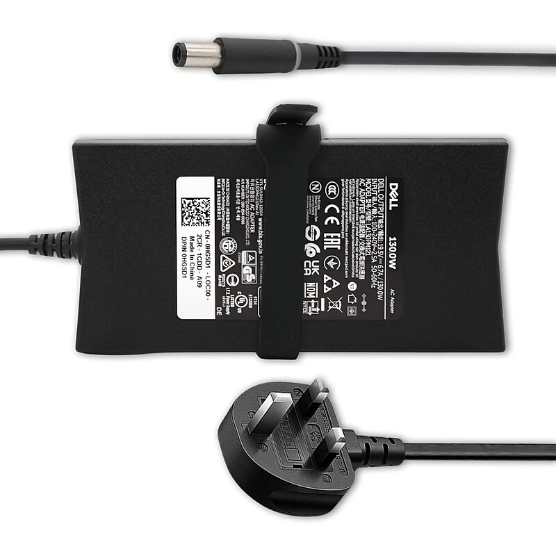 Dell 130W AC Adapter for Dell Laptop, Black (0WRHKW) image 1