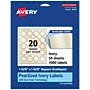 Avery Pearlized Ivory Decorative Edge Multipurpose Labels, 1-5/8" x 1-5/8", Ivory, 1000/Box (94110)~#|#~6EFFD2D7-5503-40A4-80CF7EEB8F7F580F_sc7