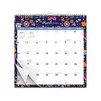 2023-2024 StarGifts Floral Splendor 12" x 12" Academic & Calendar Monthly Wall Calendar (9781975471989)