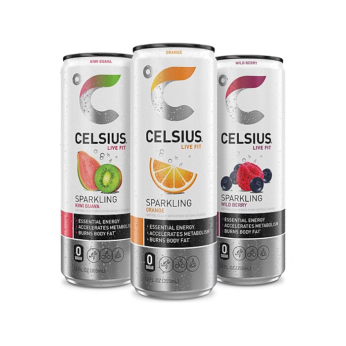 Celsius Sugar-Free Kiwi Guava, Orange, Wild Berry Variety Pack
