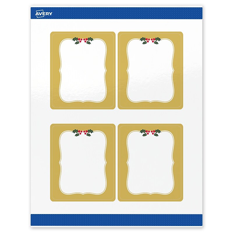 Avery Rectangle Multipurpose Labels, 4" x 3-1/3", White, 40/Pack (19479370470) image 1