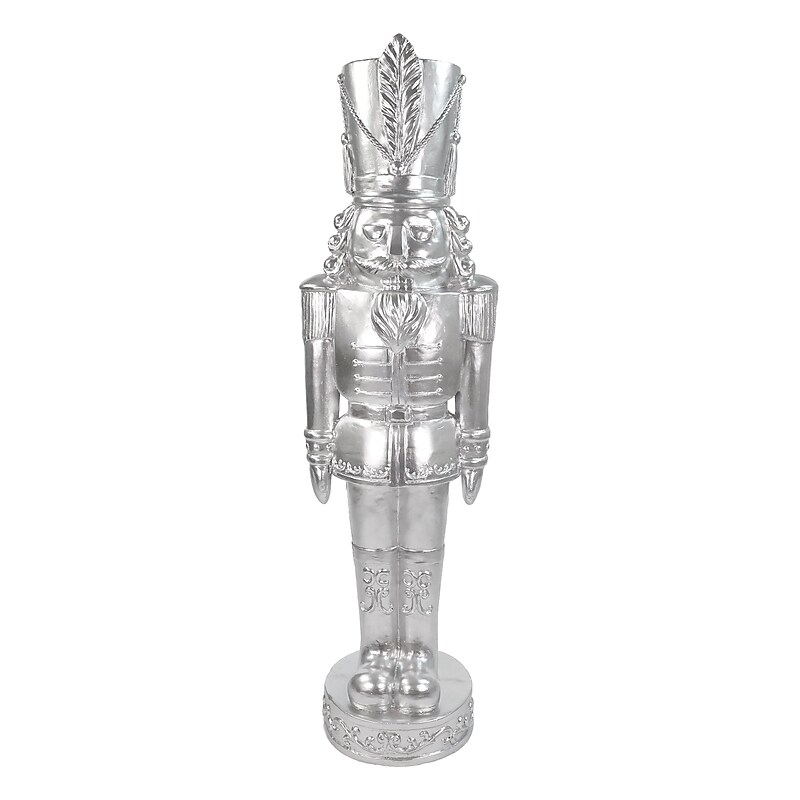 Fraser Hill Farm 4' Nutcracker Soldier, Silver (FFRS048-1SOL-SIL) image 1