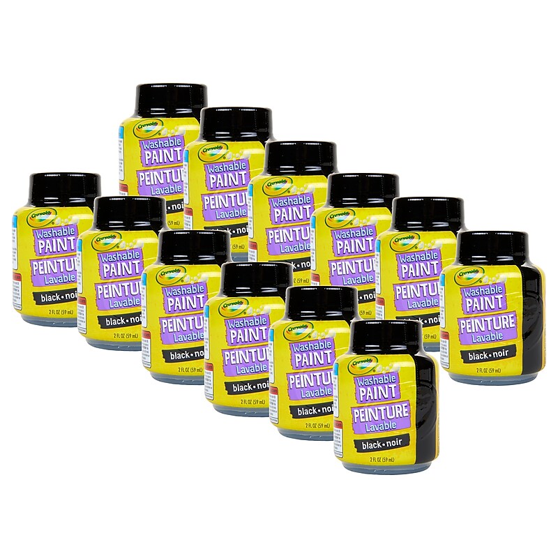 Crayola Washable Kid's Paint, Black, 2 oz., 12/Bundle (BIN542851-12) image 1