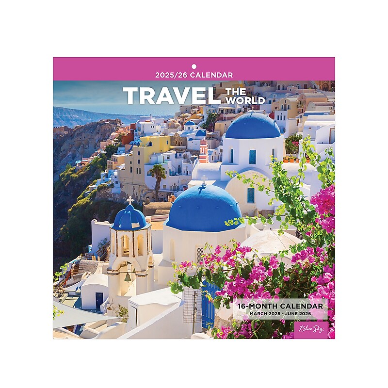 2025-2026 Blue Sky Travel the World 12" x 12" Academic Monthly Wall Calendar, Assorted Colors (155815) image 1
