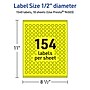 Avery Laser/Inkjet Multipurpose Circle Labels, 0.5" Dia., Neon Yellow, 1540/Pack (94503)~#|#~6F230B29-16FD-427A-B128C906E42E75B6_sc7