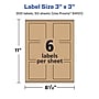 Avery Square Labels, 3" x 3", Kraft Brow, 300 Labels/Box (94101)~#|#~6F248DBB-4FF0-4D68-AF582168275E1C23_sc7